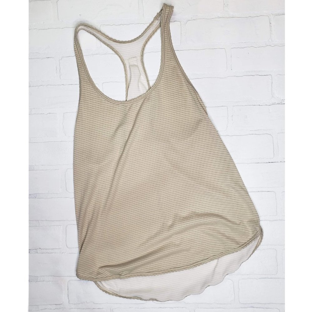 Lululemon 105 F Singlet Tank Tan / White